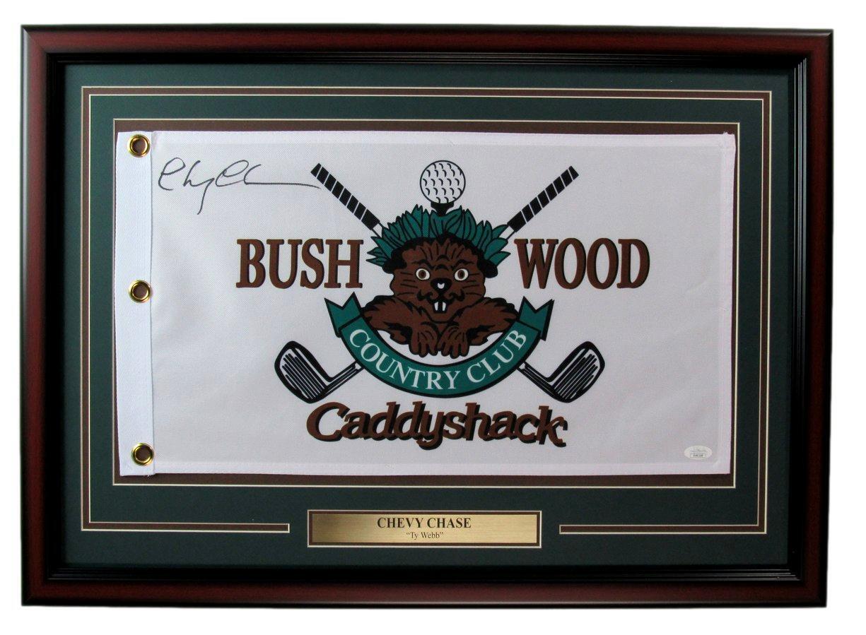 Chevy Chase Autographed "Caddyshack" Pin Flag 