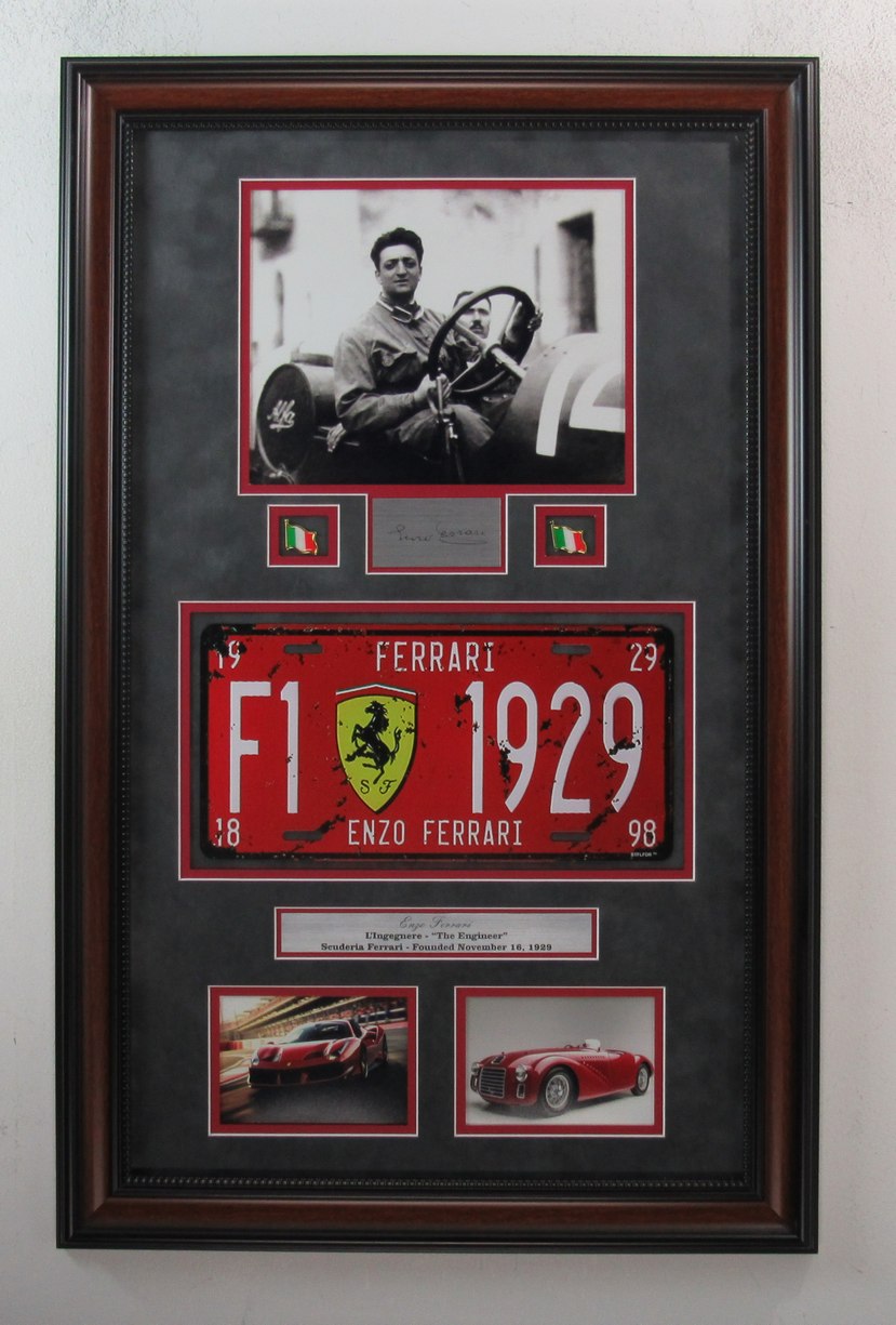 Ferrari Tribute Collage w/Laser Engraved Replica Autograph 