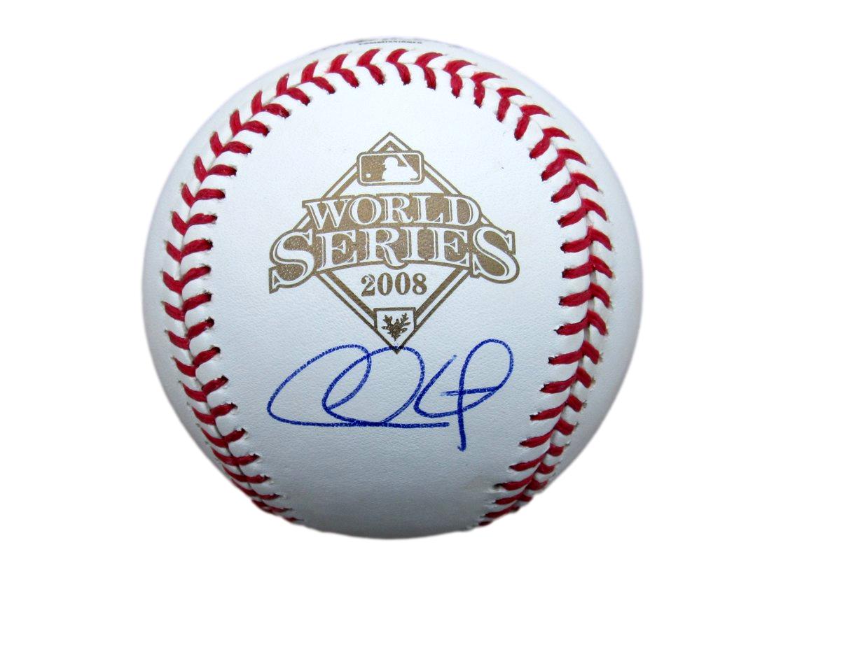 Chase Utley Phillies Autographed 2008 World Series Baseball w/case