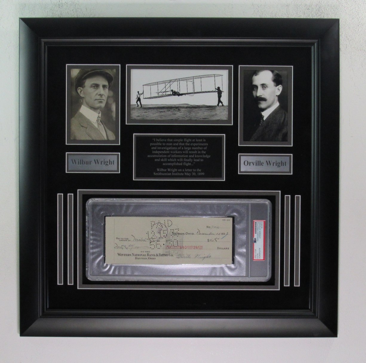 Wright Brothers - w/check signed by Orville Wright Photo Collage