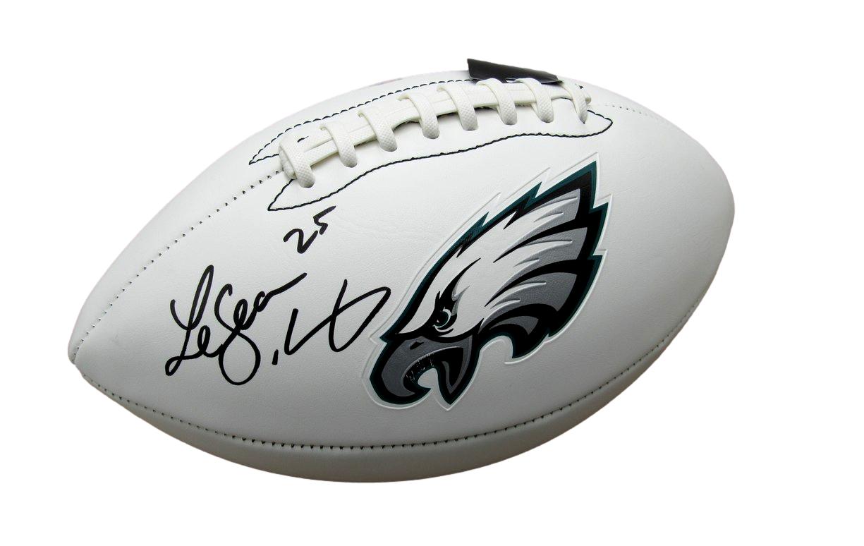LeSean McCoy Eagles Autographed Logo Football w/case