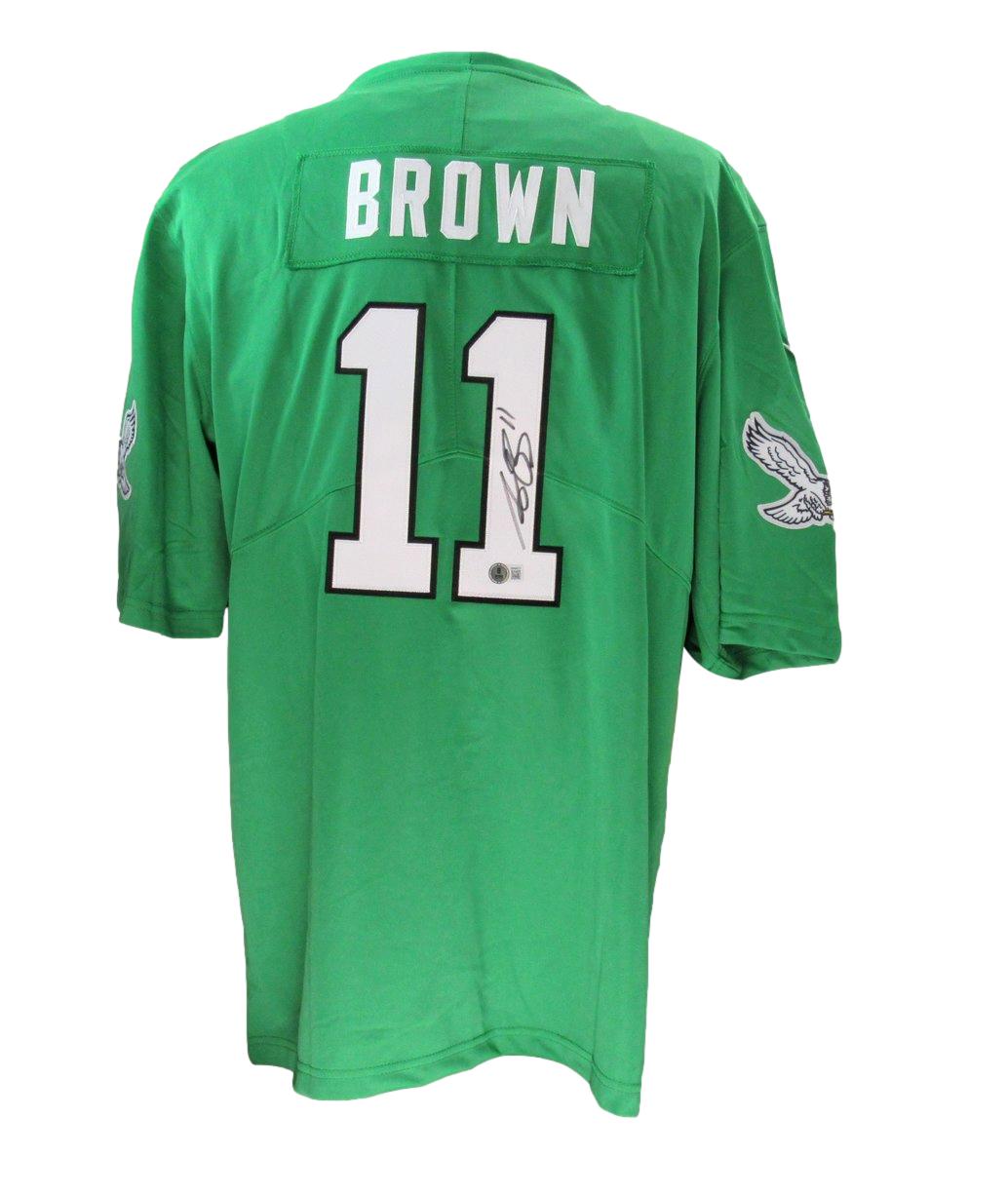 A.J. Brown Autographed Kelly Green Jersey