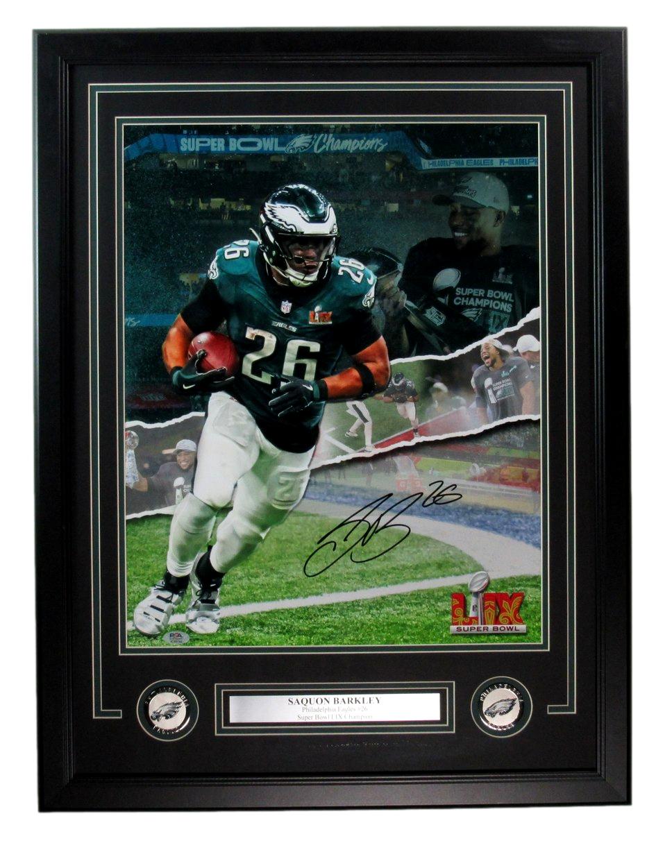 Saquon Barkley Eagles Super Bowl 59 Autographed 16x20 Photo Framed