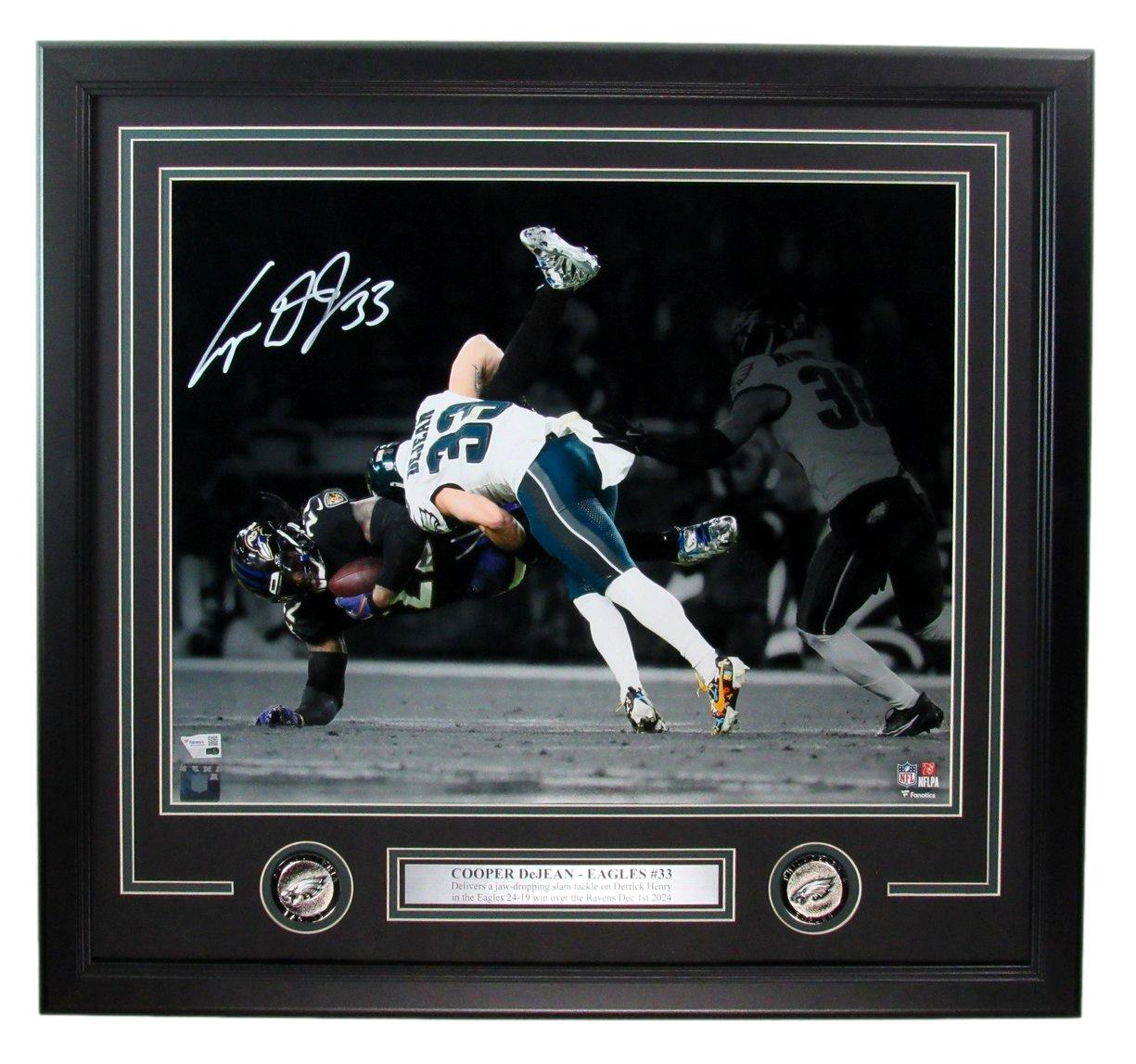 Cooper DeJean Autographed 16x20 "King Henry Tackle" Photo 