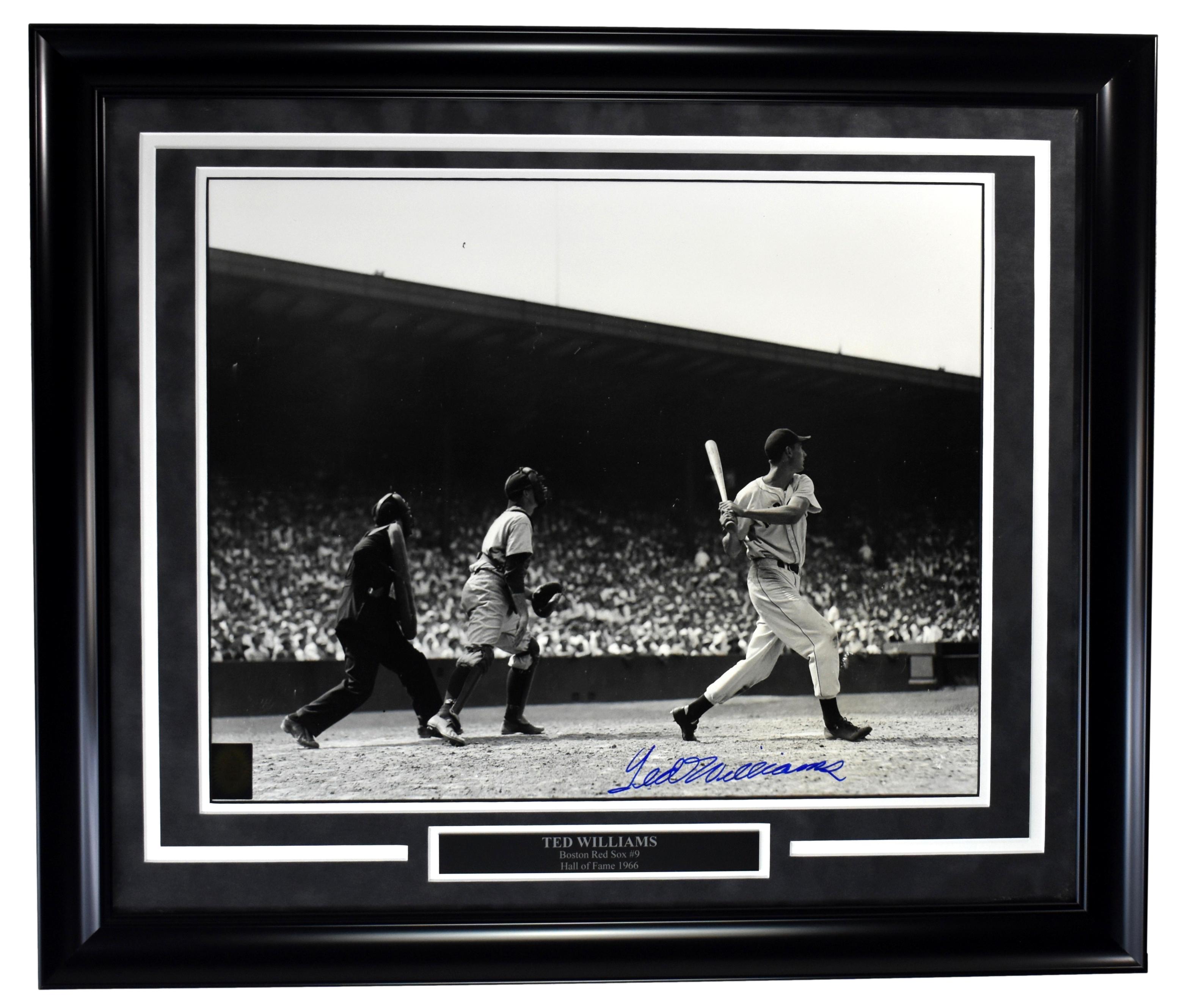 Ted Williams Red Sox Autographed 16x20 Photo Framed