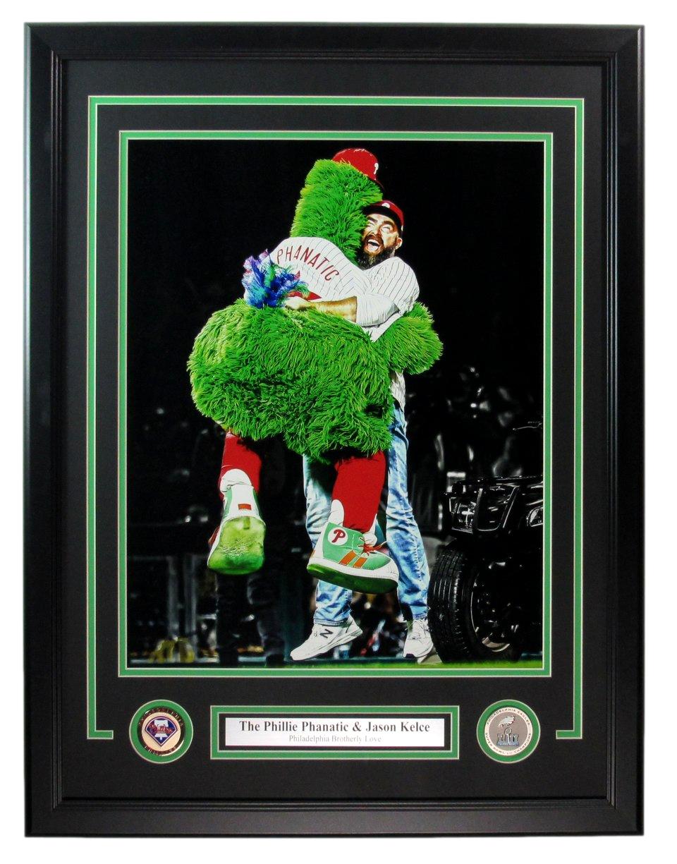 Jason Kelce/Phillie Phanatic 16x20 Photo Framed