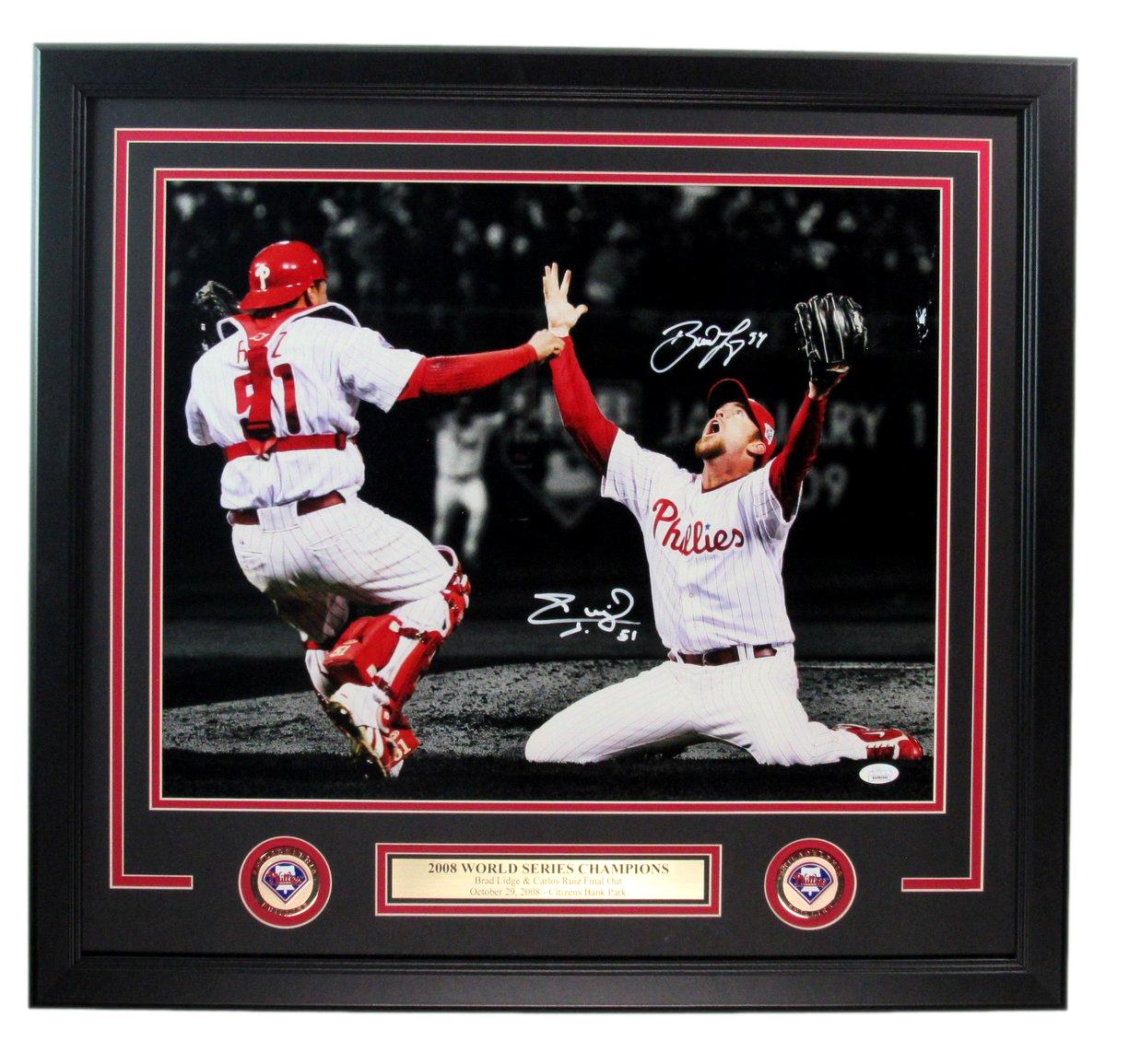 Autographed 16x20 Framed "Last Out" Photo From 2008 World Series