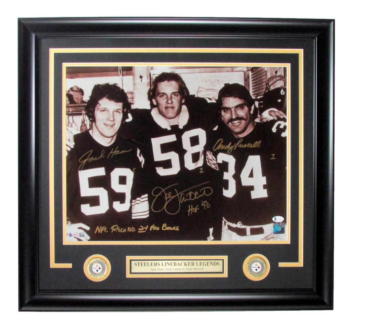 Autographed by Jack Lambert, Andy Russell, Jack Ham 16x20 Framed Photo